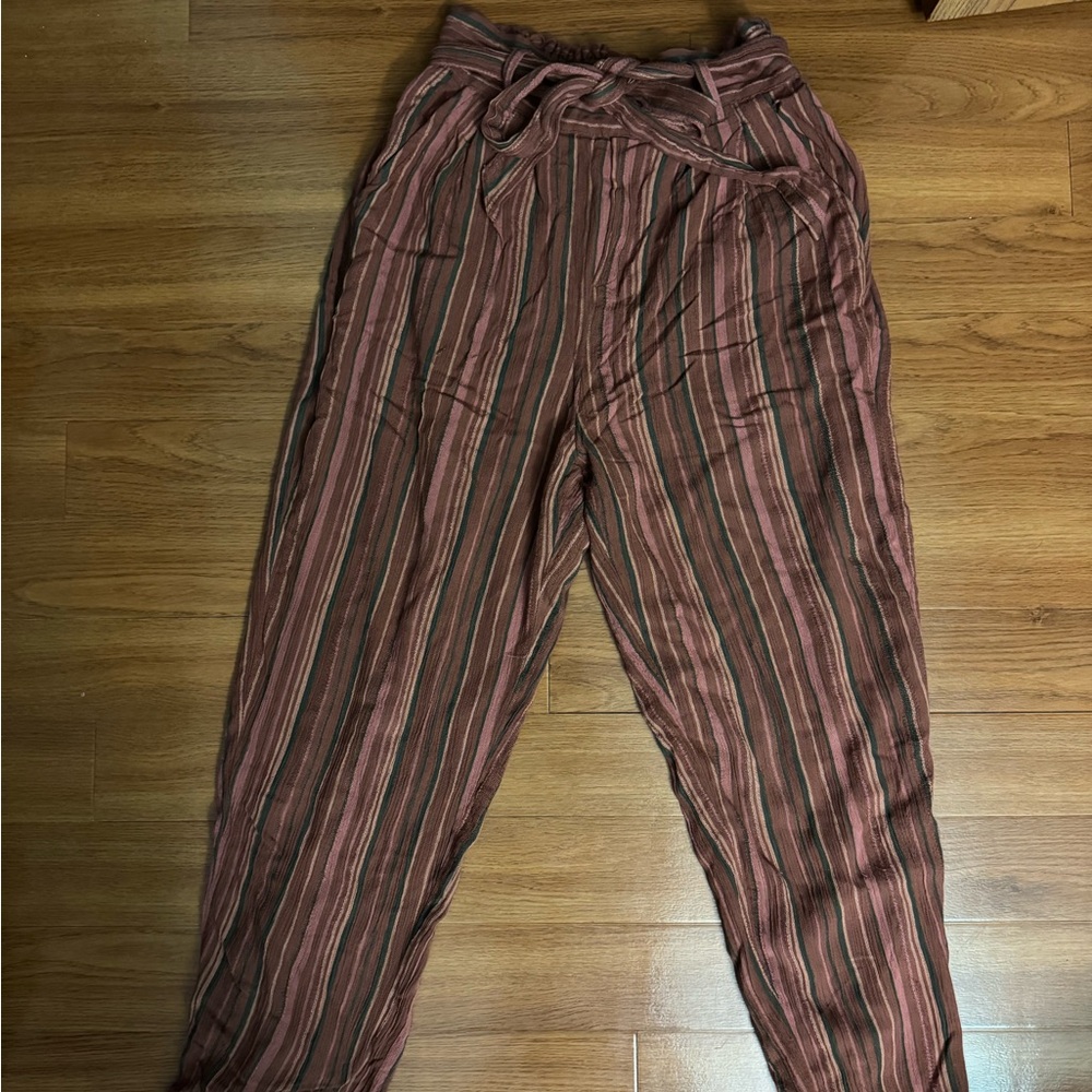 Striped High-Waisted Pants